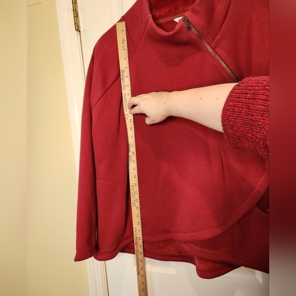 Athleta Cozy Karma Asym Pullover 2X Decadent Red - Picture 8 of 12